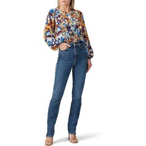 Prabal Gurung Collective Ochre Floral Ruffle Blouse Women’s Size 6